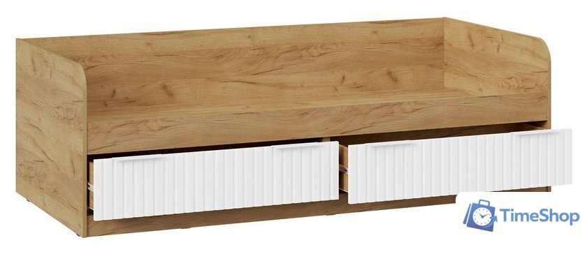 Кровать-тахта Трия Хилтон комбинированная 90x200 (дуб крафт золотой/белый матовый) - Изображение №4 — Интернет-магазин Time-Shop