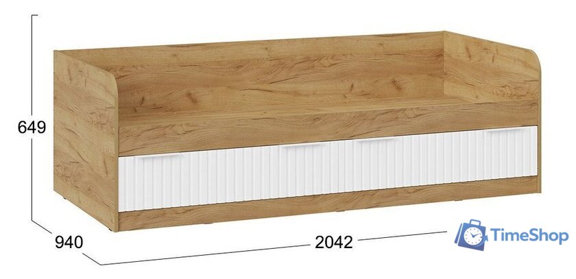 Кровать-тахта Трия Хилтон комбинированная 90x200 (дуб крафт золотой/белый матовый) - Изображение №5 — Интернет-магазин Time-Shop