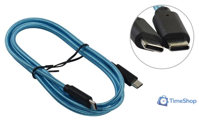 Кабель 5bites TC203-112G USB Type-C - USB Type-C (1.2 м, голубой) - Изображение №1 — Интернет-магазин Time-Shop