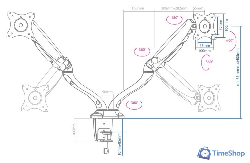 Кронштейн для монитора Arm Media LCD-T22 - Изображение №2 — Интернет-магазин Time-Shop