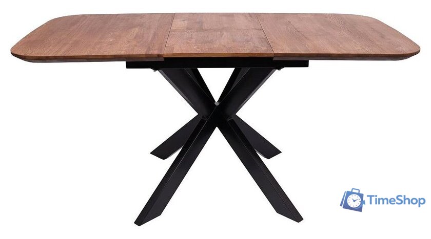 Кухонный стол ОКА Вейв 120-160x80x75 (дуб мореный/черный) - Изображение №2 — Интернет-магазин Time-Shop