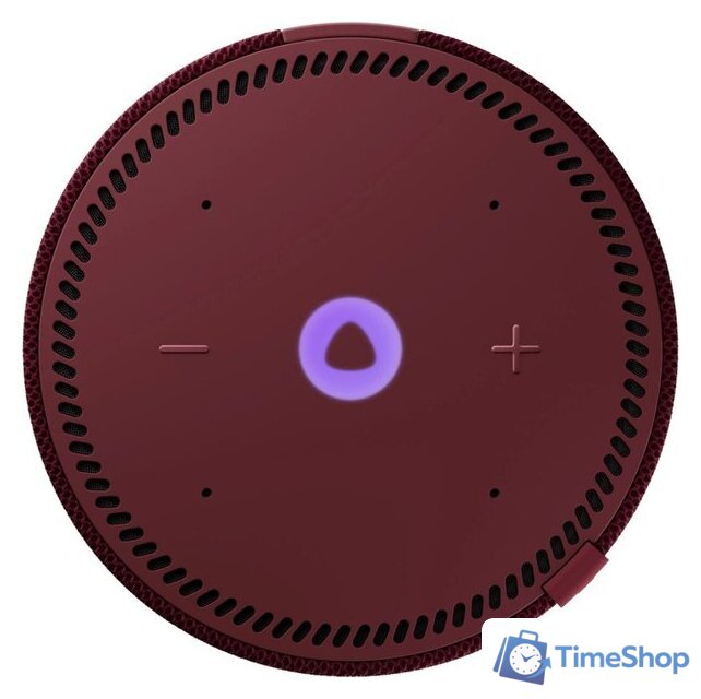 Умная колонка Яндекс Станция Мини 2 с часами (красный гранат) - Изображение №4 — Интернет-магазин Time-Shop