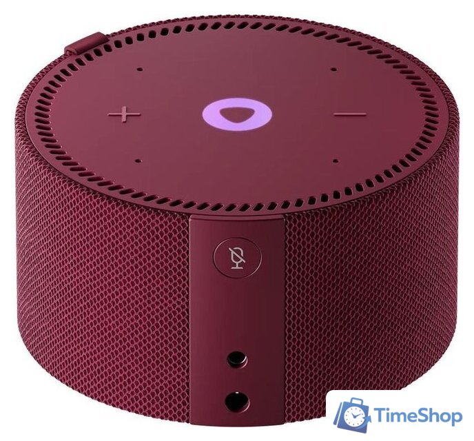 Умная колонка Яндекс Станция Мини 2 с часами (красный гранат) - Изображение №3 — Интернет-магазин Time-Shop