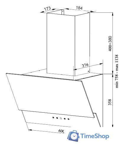 Кухонная вытяжка Grand Gloucester 60 (белый) - Изображение №5 — Интернет-магазин Time-Shop