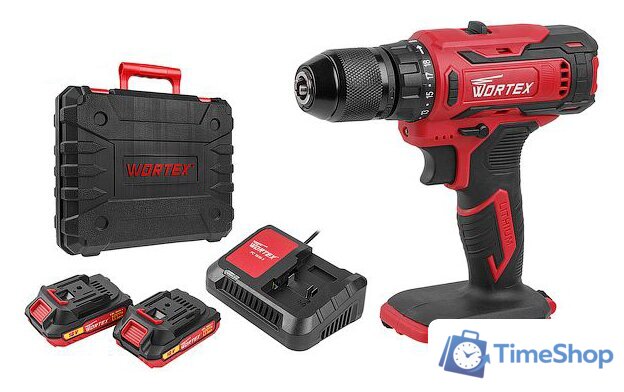 Дрель-шуруповерт Wortex BD 1820-1 Li 0329209 (с 2-мя АКБ, кейс) - Изображение №1 — Интернет-магазин Time-Shop