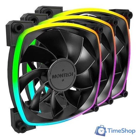 Комплект вентиляторов для корпуса Montech RX120 PWM 3 IN 1 (черный) - Изображение №1 — Интернет-магазин Time-Shop