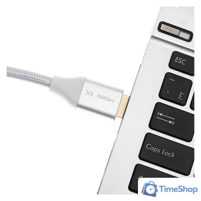 Кабель CACTUS CS-HDMI.2.1-5 (5 м, серебристый) - Изображение №3 — Интернет-магазин Time-Shop