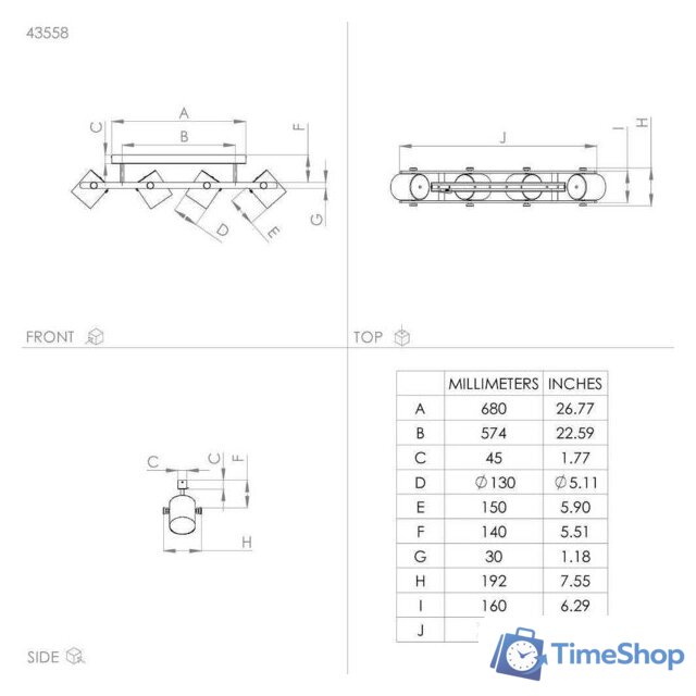 Спот Eglo Hornwood 43558 - Изображение №2 — Интернет-магазин Time-Shop
