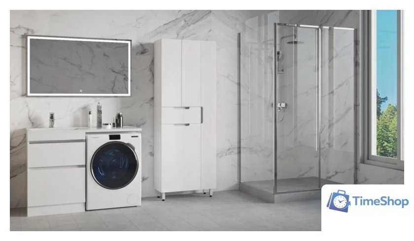  Style Line Шкаф-пенал Оптима 70 (напольный, корзина, отделение для халата) - Изображение №6 — Интернет-магазин Time-Shop