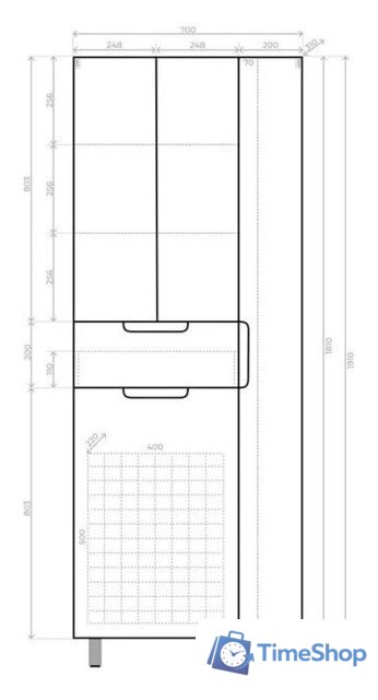  Style Line Шкаф-пенал Оптима 70 (напольный, корзина, отделение для халата) - Изображение №7 — Интернет-магазин Time-Shop