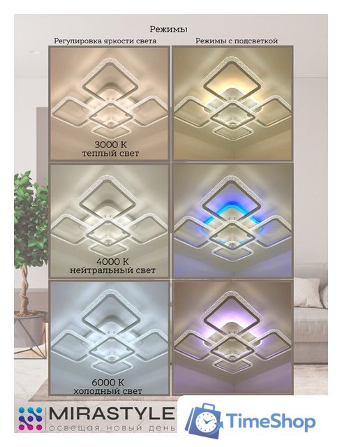 Припотолочная люстра Mirastyle SL-40532/4+1 MLR - Изображение №6 — Интернет-магазин Time-Shop