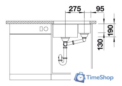 Кухонная мойка Blanco Subline 340/160-U (правая, темная скала) - Изображение №4 — Интернет-магазин Time-Shop