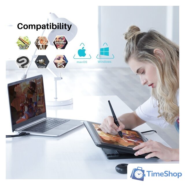 Графический монитор Huion Kamvas 16 - Изображение №6 — Интернет-магазин Time-Shop