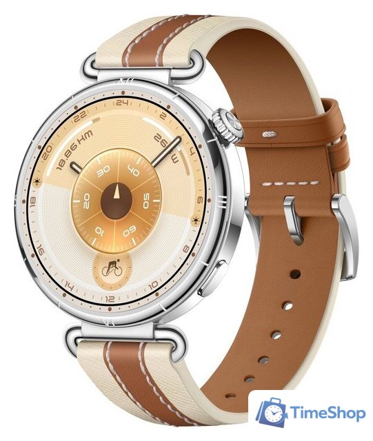 Умные часы Huawei Watch GT 6 41 мм (серебристый, с коричневым кожаным ремешком, международная версия) - Изображение №1 — Интернет-магазин Time-Shop