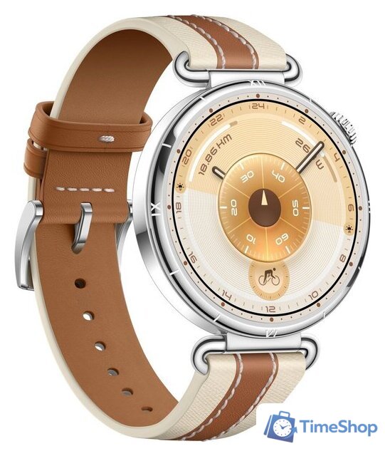 Умные часы Huawei Watch GT 6 41 мм (серебристый, с коричневым кожаным ремешком, международная версия) - Изображение №3 — Интернет-магазин Time-Shop