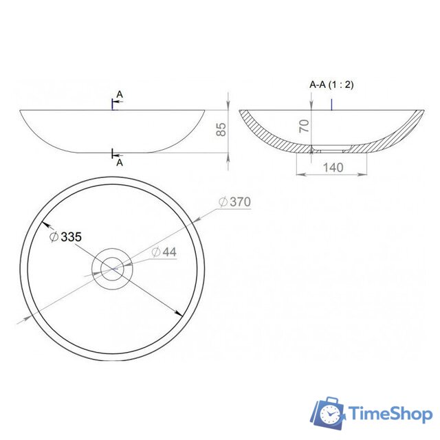 Умывальник Salini Callista 1101205SM - Изображение №2 — Интернет-магазин Time-Shop