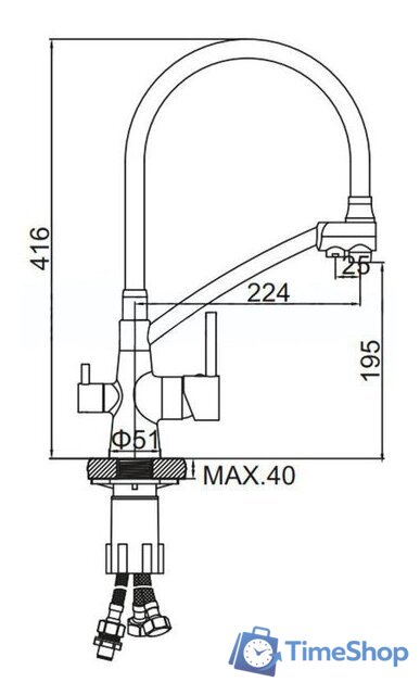 Смеситель Ledeme L4855Y-3 - Изображение №2 — Интернет-магазин Time-Shop