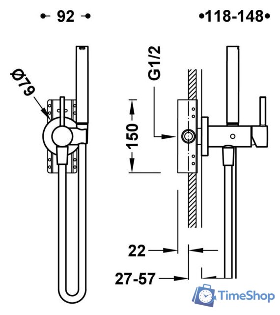 Гигиенический душ Tres Alp-Tres 134122 - Изображение №2 — Интернет-магазин Time-Shop
