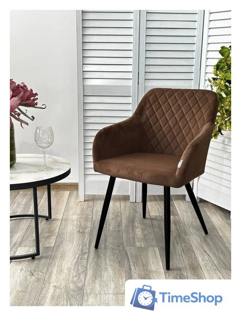 Стул с подлокотниками M-City Brandy 629M05175 (505-11 кофе/черный) - Изображение №3 — Интернет-магазин Time-Shop