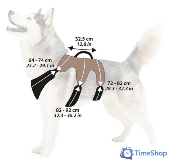 Шлея Ferplast Ergotrekking XL 75467152 (XL, черный) - Изображение №8 — Интернет-магазин Time-Shop