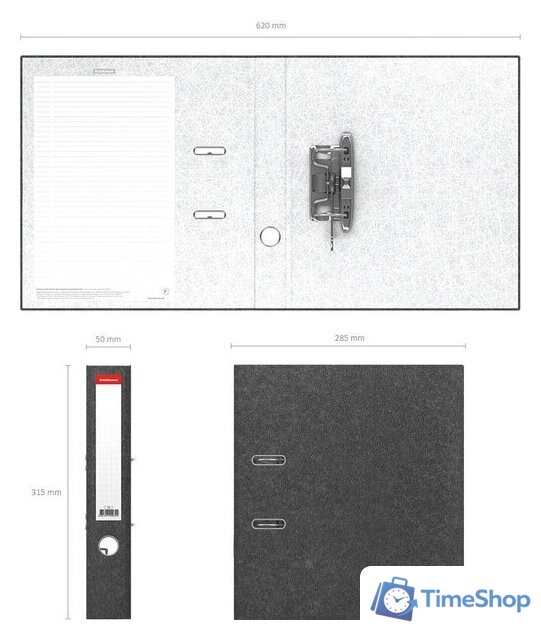 Папка-регистратор Erich Krause Basic 50 мм 70 (серый) - Изображение №4 — Интернет-магазин Time-Shop