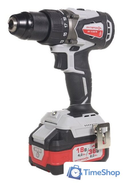 Дрель-шуруповерт Интерскол ДА-13/36В 90 861.2.2.70 (с 2-мя АКБ, кейс) - Изображение №1 — Интернет-магазин Time-Shop