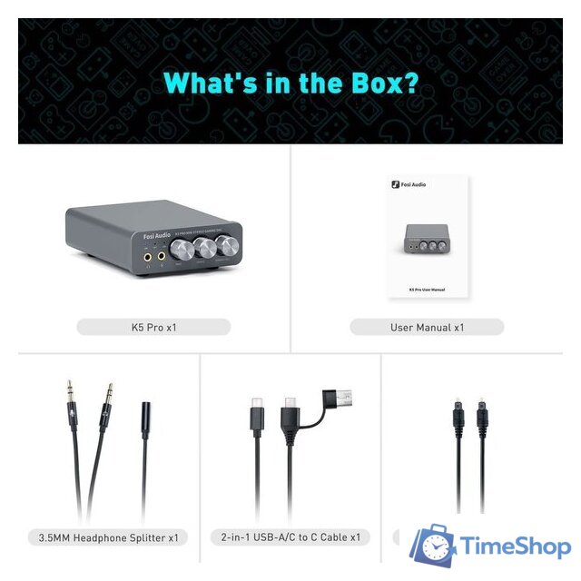 Настольный усилитель Fosi Audio K5 Pro - Изображение №3 — Интернет-магазин Time-Shop