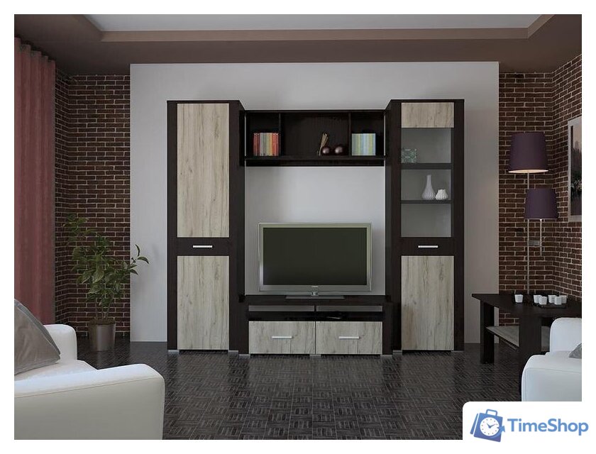 Комод Интерлиния Коламбия КЛ-9 (дуб венге/дуб серый) - Изображение №3 — Интернет-магазин Time-Shop