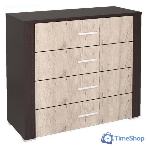 Комод Интерлиния Коламбия КЛ-9 (дуб венге/дуб серый) - Изображение №1 — Интернет-магазин Time-Shop