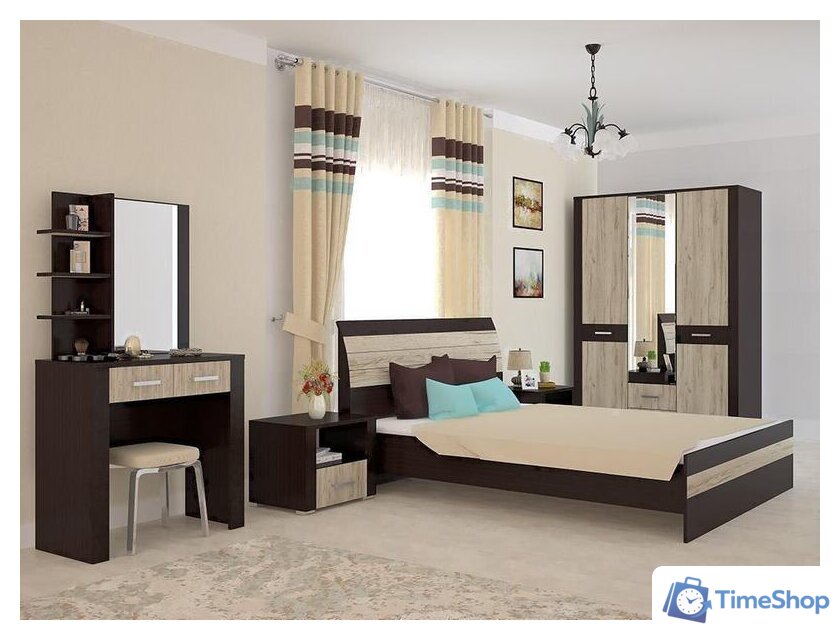 Комод Интерлиния Коламбия КЛ-9 (дуб венге/дуб серый) - Изображение №6 — Интернет-магазин Time-Shop