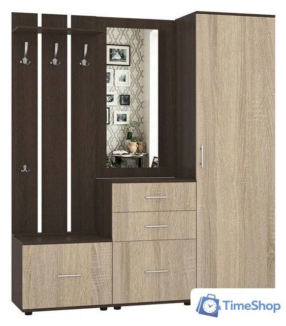 Стенка Интермебель Визит-1 (дуб венге/дуб сонома) - Изображение №1 — Интернет-магазин Time-Shop