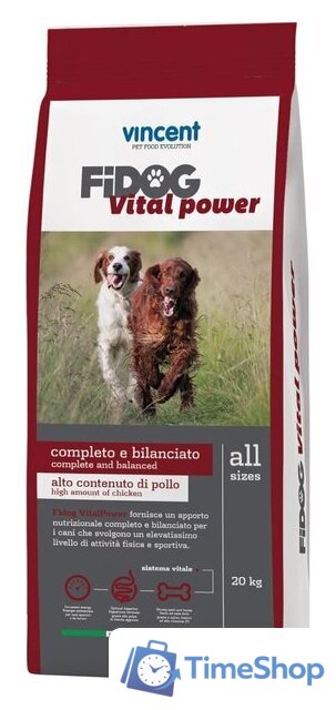Сухой корм для собак Vincent Fidog Vital Power 20 кг - Изображение №1 — Интернет-магазин Time-Shop