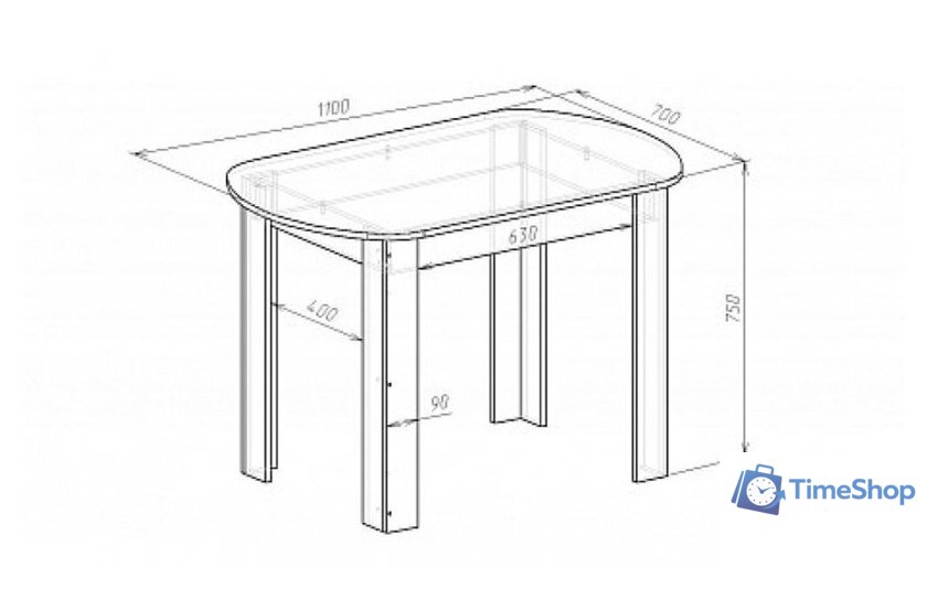 Кухонный стол Мебель-класс Леон-2 (дуб монте-карло) - Изображение №5 — Интернет-магазин Time-Shop