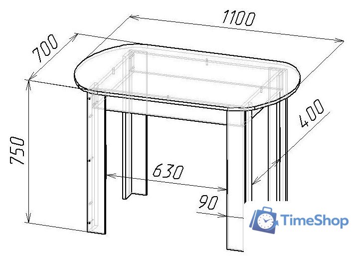 Кухонный стол Мебель-класс Леон-2 (дуб монте-карло) - Изображение №4 — Интернет-магазин Time-Shop