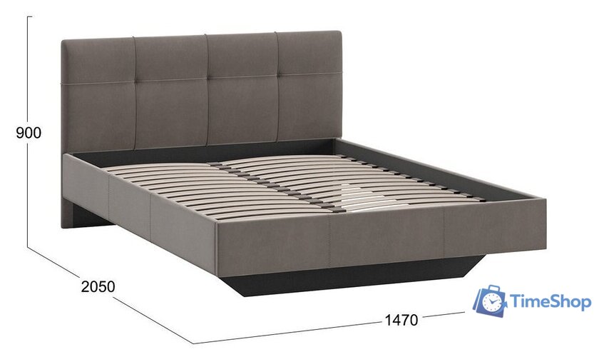 Кровать Трия Элис тип 1 с мягкой обивкой 140x200 (велюр мокко) - Изображение №3 — Интернет-магазин Time-Shop