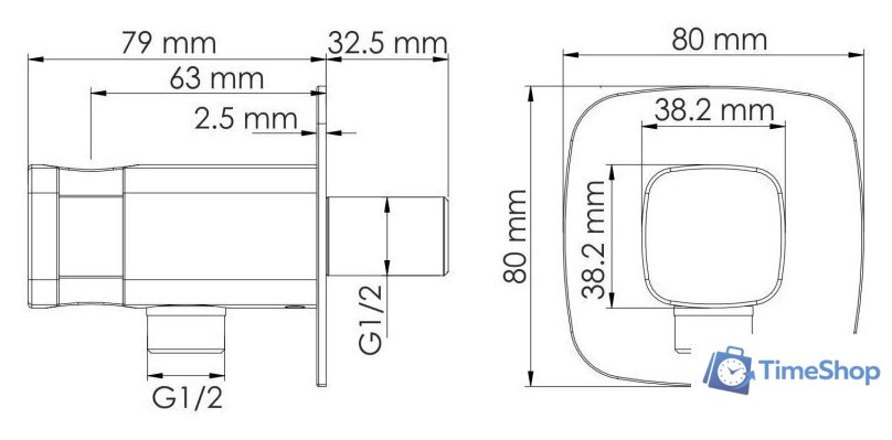Держатель душевой лейки с подключением Wasserkraft A326 - Изображение №2 — Интернет-магазин Time-Shop