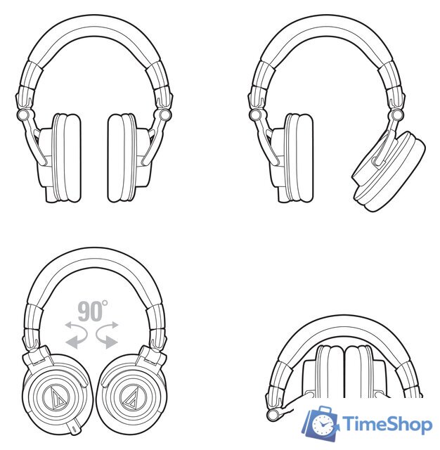 Наушники Audio-Technica ATH-M50x (белый) - Изображение №8 — Интернет-магазин Time-Shop