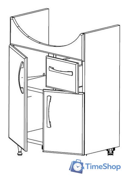  СанитаМебель Тумба Камелия-64.15 Д2 с умывальником Грация - Изображение №2 — Интернет-магазин Time-Shop
