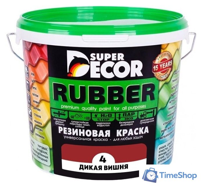 Краска Super Decor Rubber 6 кг (№04 дикая вишня) - Изображение №1 — Интернет-магазин Time-Shop