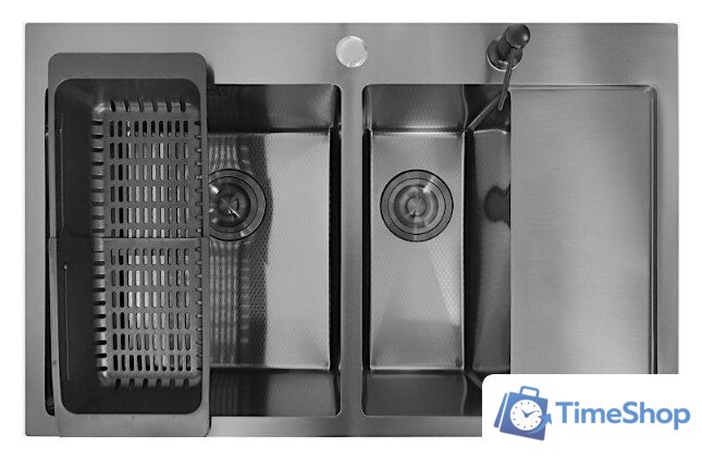 Кухонная мойка Stellar Decor S7850NB-2L-D (нано черный) - Изображение №1 — Интернет-магазин Time-Shop