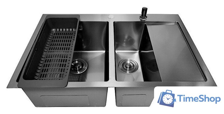 Кухонная мойка Stellar Decor S7850NB-2L-D (нано черный) - Изображение №3 — Интернет-магазин Time-Shop