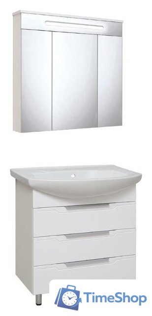  Runo Тумба с умывальником Верона 75 + Элеганс 75 (напольная) - Изображение №4 — Интернет-магазин Time-Shop