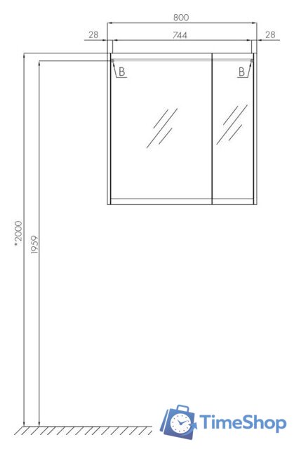  Акватон Шкаф с зеркалом Нортон 80 1A249202NT010 (белый) - Изображение №5 — Интернет-магазин Time-Shop