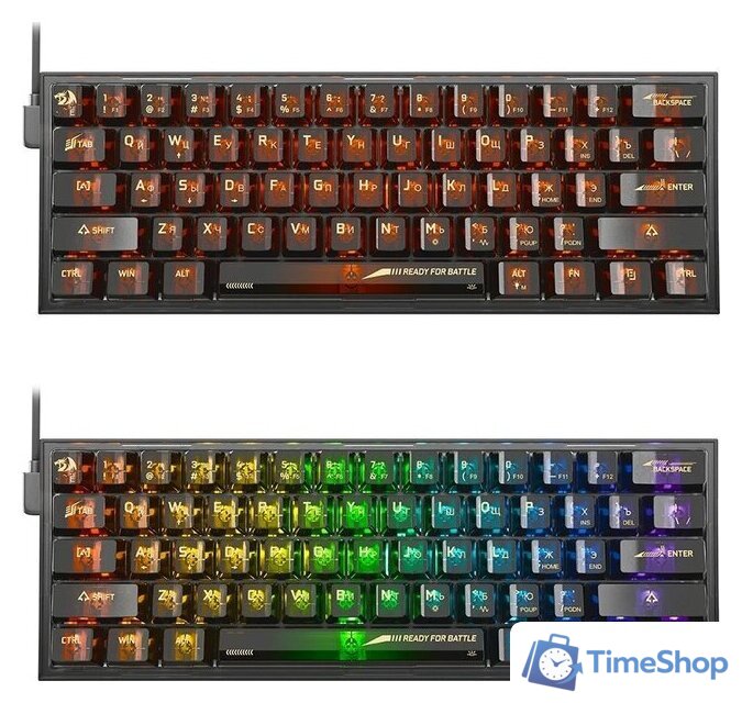 Клавиатура Redragon Fizz (прозрачный/черный) - Изображение №2 — Интернет-магазин Time-Shop