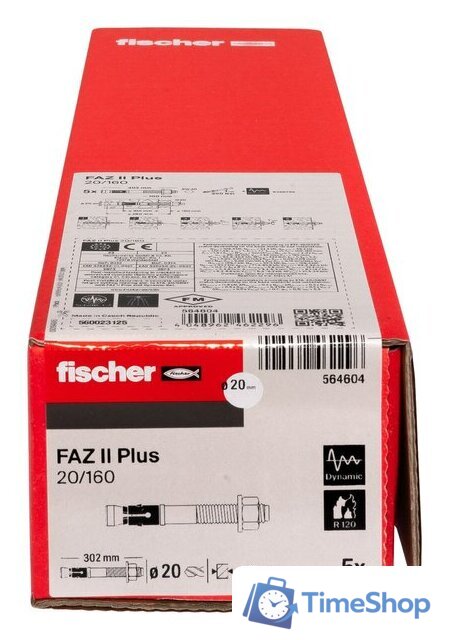 Анкерный болт Fischer FAZ II Plus 20/160 ZP 564604 (5 шт) - Изображение №3 — Интернет-магазин Time-Shop