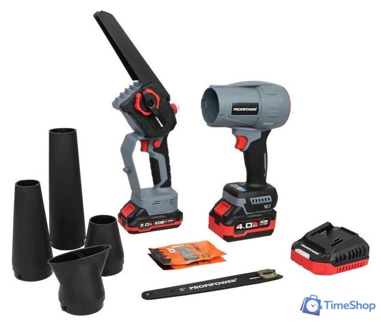  Profipower ProfiSet-2D20 (воздуходувка, цепная пила, 2 АКБ) - Изображение №9 — Интернет-магазин Time-Shop
