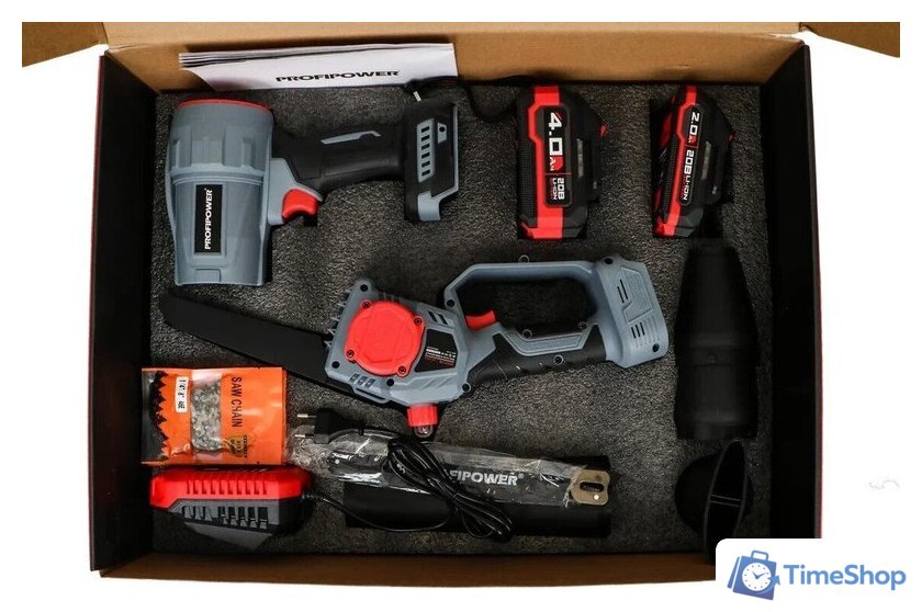  Profipower ProfiSet-2D20 (воздуходувка, цепная пила, 2 АКБ) - Изображение №8 — Интернет-магазин Time-Shop