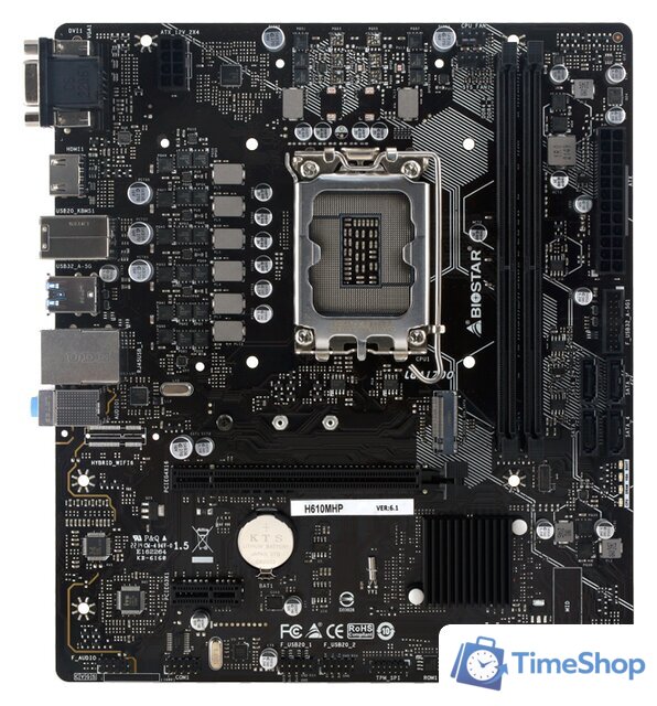 Материнская плата BIOSTAR H610MH Ver. 6.1 - Изображение №1 — Интернет-магазин Time-Shop