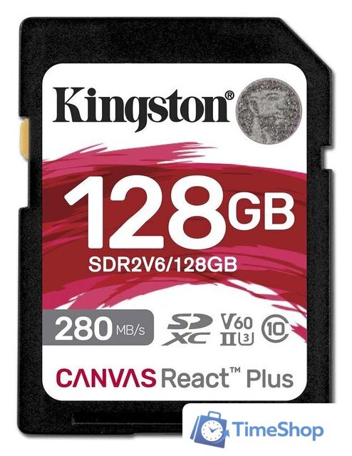 Карта памяти Kingston Canvas React Plus V60 SDXC 128GB - Изображение №1 — Интернет-магазин Time-Shop