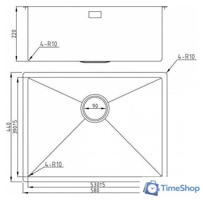 Кухонная мойка Milacio Denia 58 Steel MC.77458 (золотой) - Изображение №8 — Интернет-магазин Time-Shop